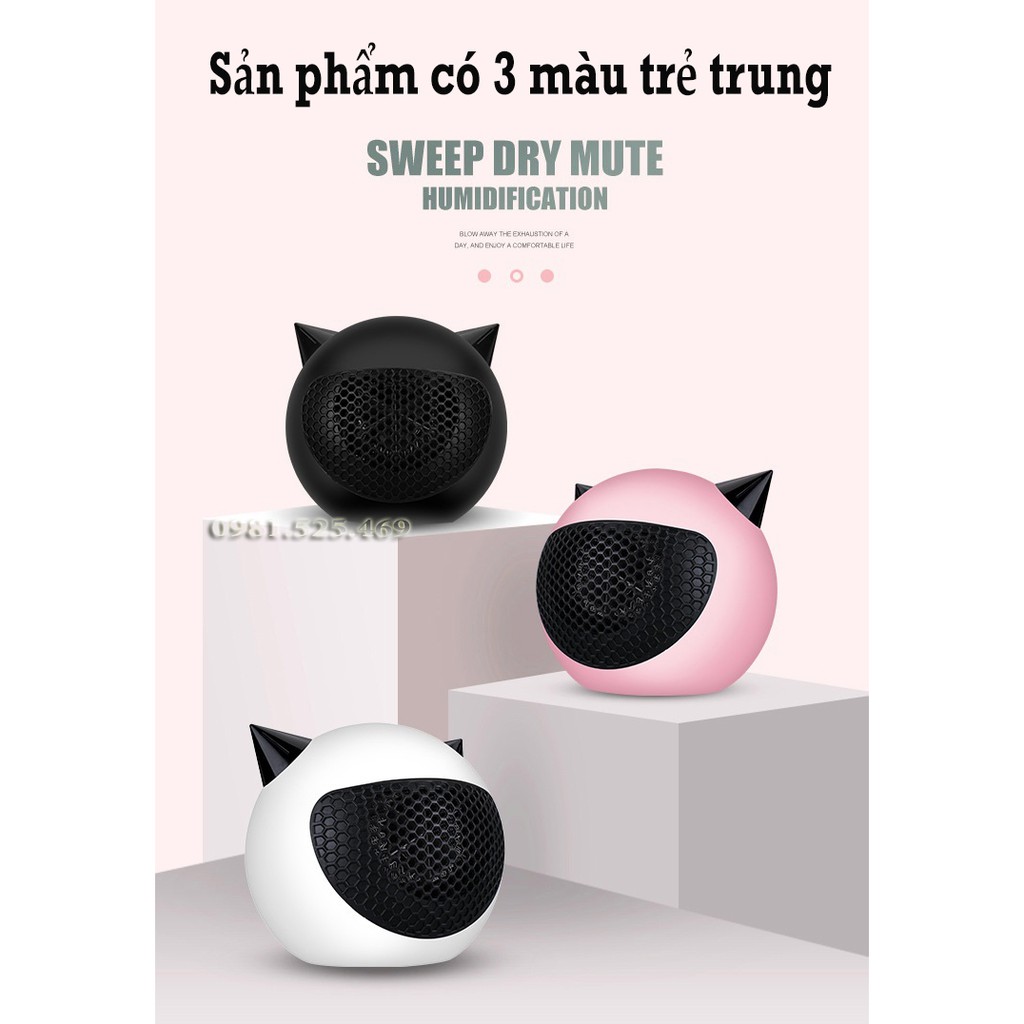 [SALE 50%] Máy sưởi mini cầm tay để bàn 2 chiều đa năng cao cấp chống bỏng, chống lật, công suất 500W