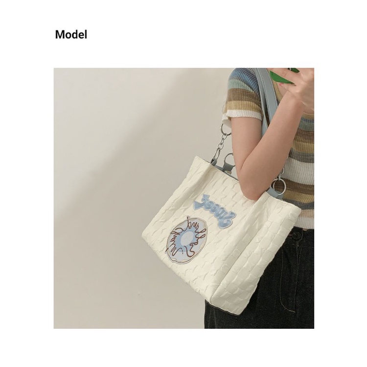 [Hàng Có Sẵn] Túi Tote Đeo Vai Sức Chứa Lớn Thêu Họa Tiết Cao Cấp Mùa Hè Dành Cho Nữ