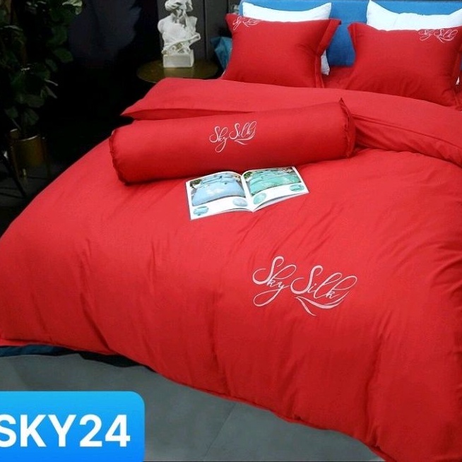 Bộ Chăn ga gối Lụa SKY 5 món thượng hạng, cao cấp SKY SILK MỚI