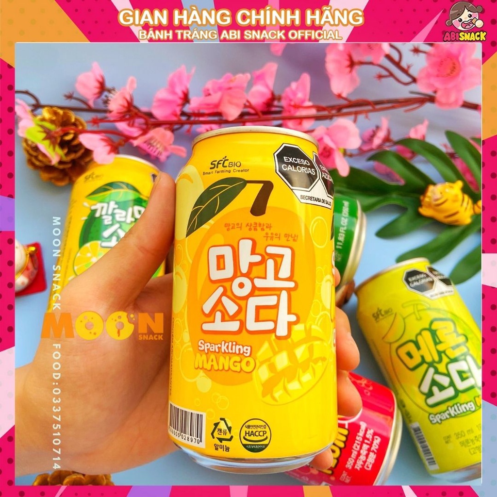 Nước Soda Hàn Quốc 4 Vị Dưa Lưới/Dưa Hấu/Quýt/Xoài/Mận SFC Lon 350ml