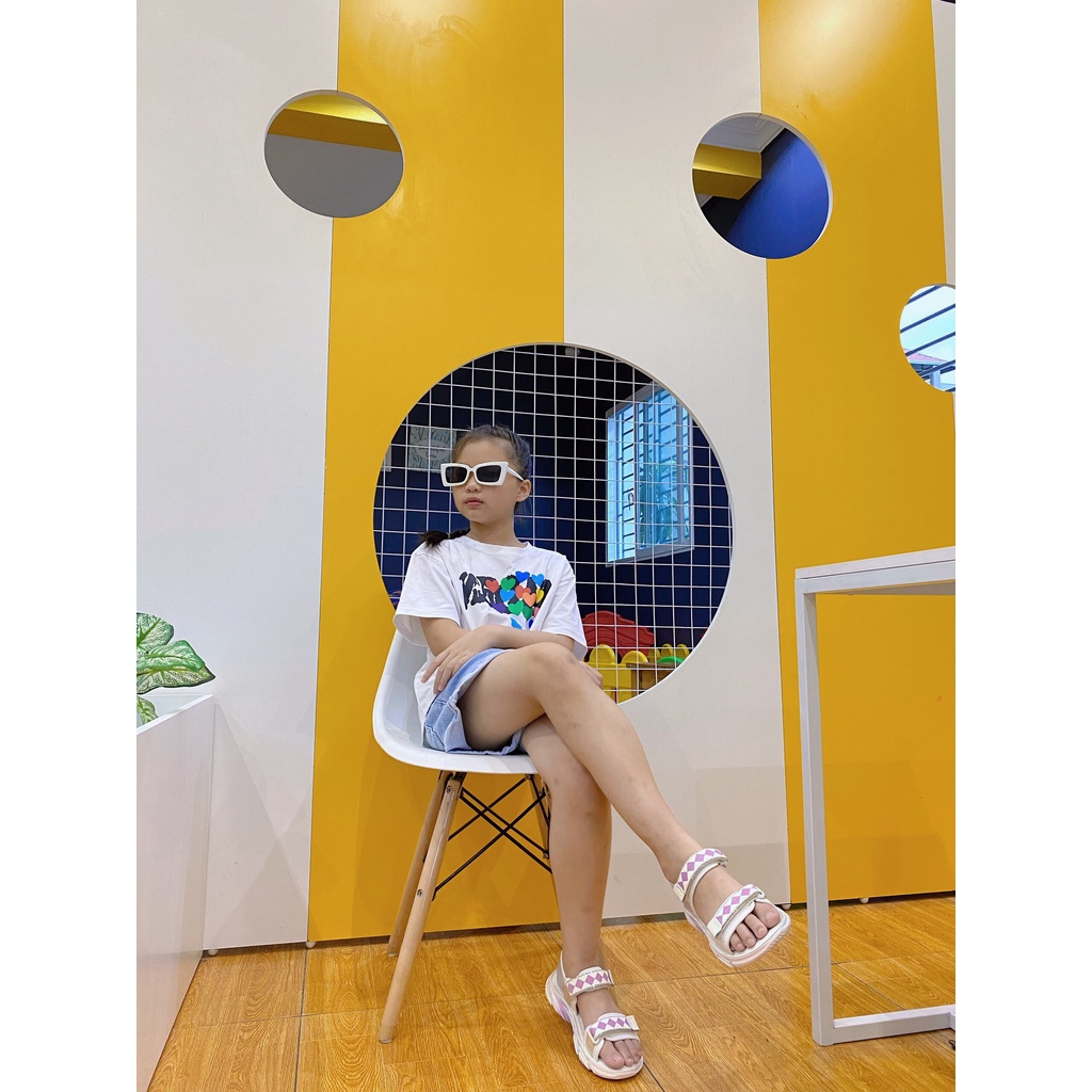 BABAYA Sandal Dép Quai Hậu Bé Gái 2 màu hồng và trắng tím L39158