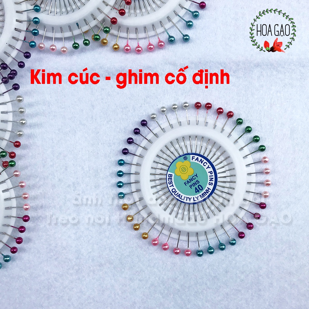 Hộp 50 vĩ kim cúc kim ghim vải, ghim định vị  HOA GẠO GK4H 2000 cây  loại tốt  phụ kiện may mặc chất lượng freeship