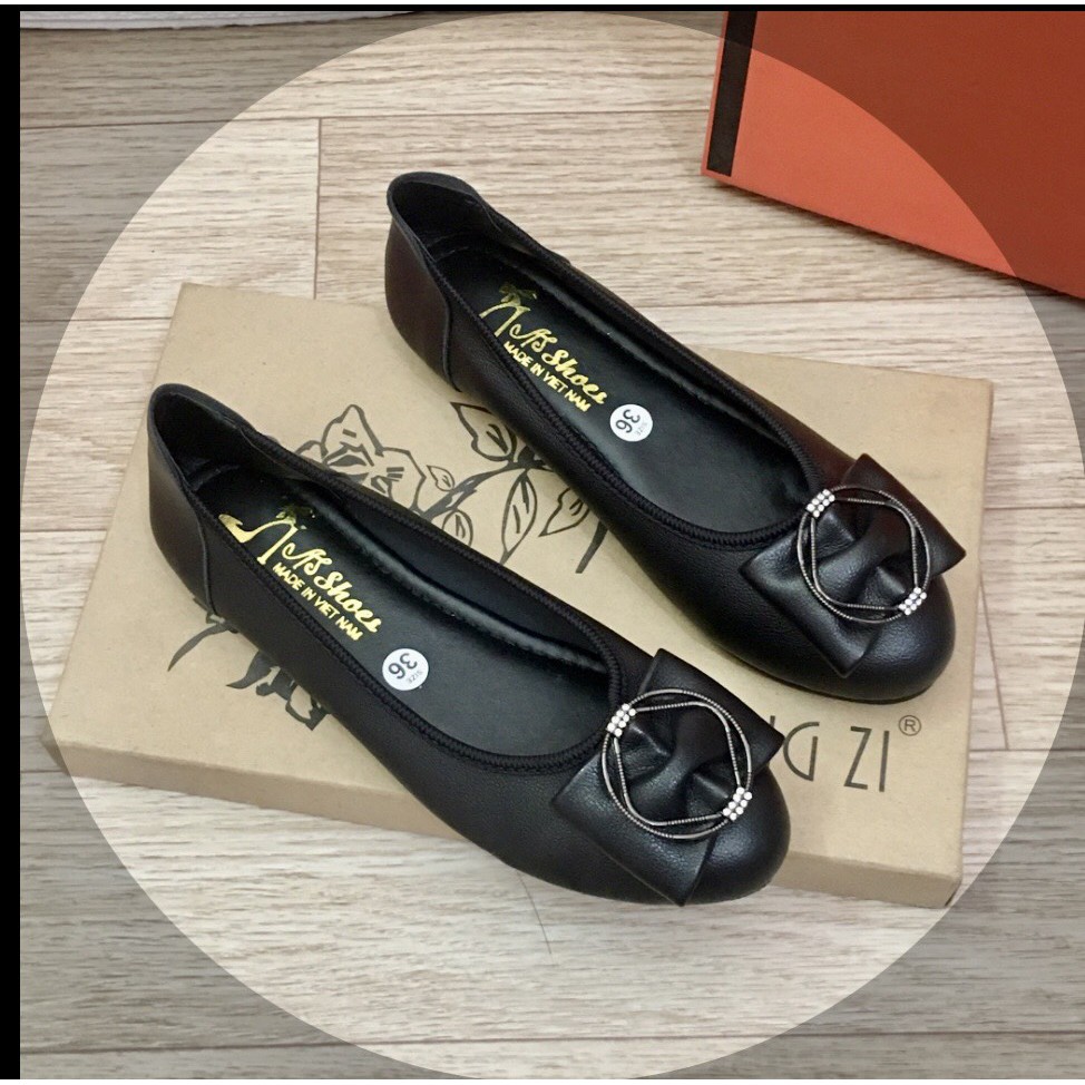 Giày búp bê khoá tròn đế bệt chất da mềm êm chân