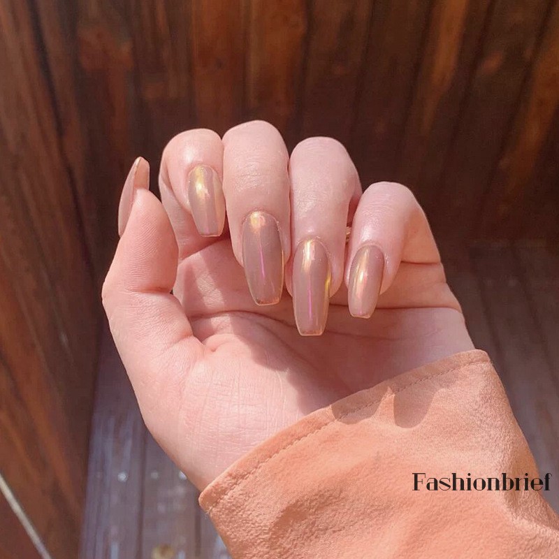Set 24 Móng Tay Giả Màu Hồng Thời Trang Xinh Xắn