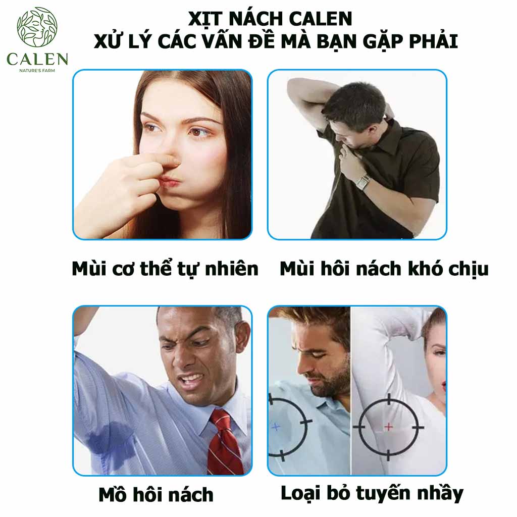 Xịt khử mùi hôi nách Calen ngăn ngừa mồ hôi xử lí vi khuẩn gây mùi chai xịt 50ml