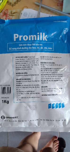 [Mã MINHVHB12 hoàn 9% đơn 199k] Sữa non thay thế sữa mẹ Promilk 1kg