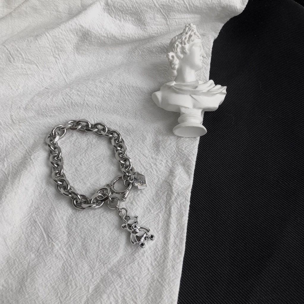 Vòng đeo tay bằng thép titan phong cách hiphop cá tính