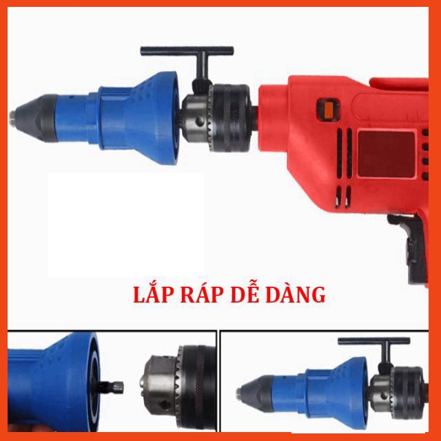 Đầu rút đinh tán gắn máy khoan bắn rive