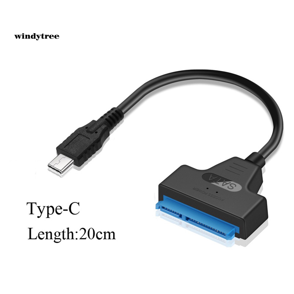 【WDTE】20cm Rapid Type-C/USB 2.0 to SATA Cable Adapter Converter for 2.5 inch HDD/SSD