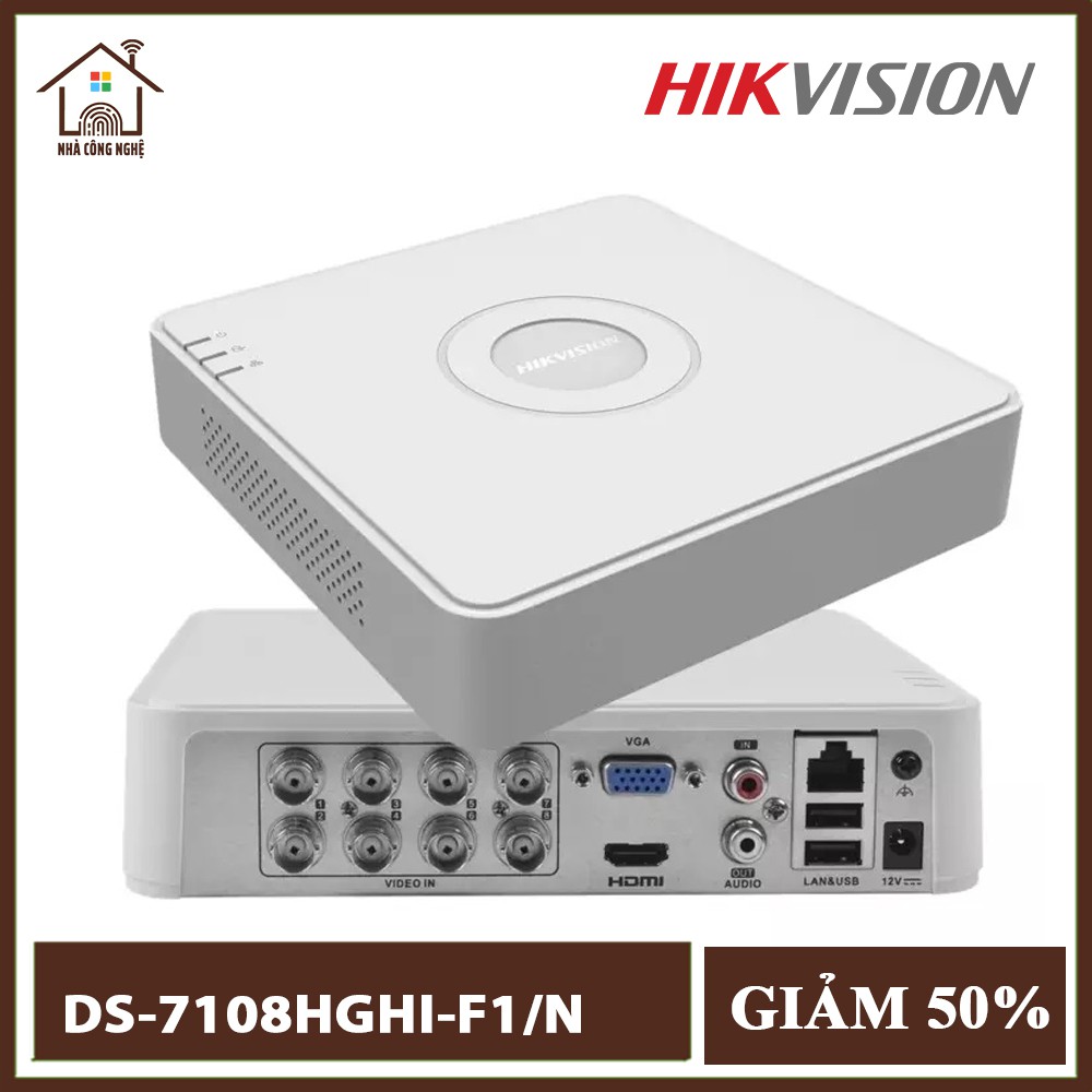 [PHÂN PHỐI CHÍNH HÃNG] Đầu Ghi Hình Camera HikVision DS-7108HGHI-F1/N 8 Kênh - Hỗ Trợ Nhiếu Người Truy Cập,Tên Miền, AHD