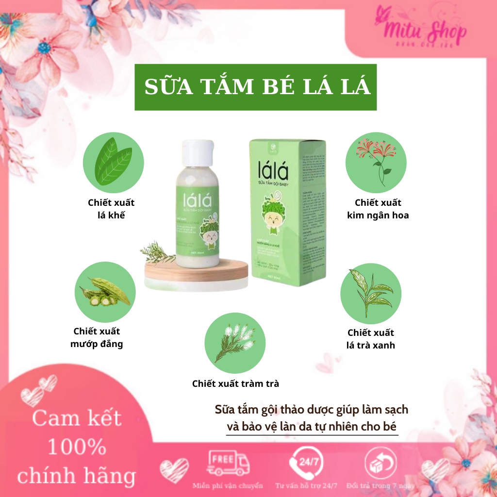 Sữa tắm gội Baby Lá Lá Laco - Chiết xuất mướp đắng và lá khế - An lành, dịu nhẹ bảo vệ làn da tự nhiên cho bé