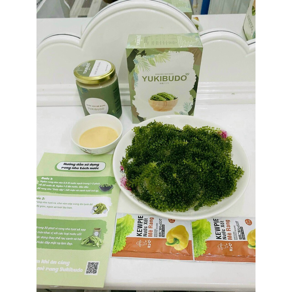 [QUÀ TẶNG 33K] Rong Nho Tách Nước Yukibudo Organic Khánh Hòa, Hộp 150g, Tặng Kèm 1 Chai Xốt Mè Rang Kewpie 180g | BigBuy360 - bigbuy360.vn