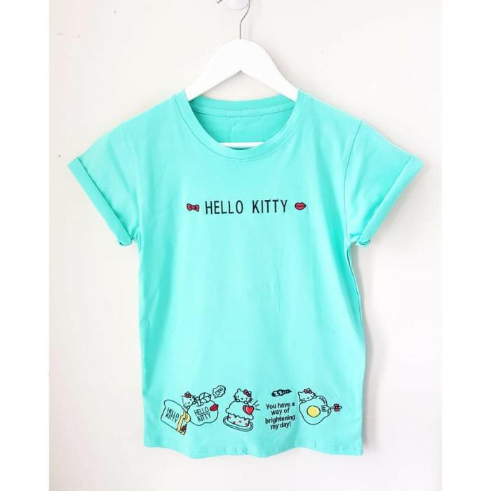 Áo Thun Cotton Màu Vàng In Hình Hello Kitty Ngộ Nghĩnh Đáng Yêu 30s