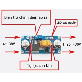 Mạch Hạ Áp - BUCK DC-DC 5A XL4015 ADJ - có kèm tản nhiệt