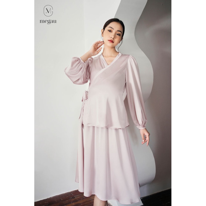 KARINA - Đầm bầu và sau sinh vạt chéo thân rời thương hiệu MEGAU