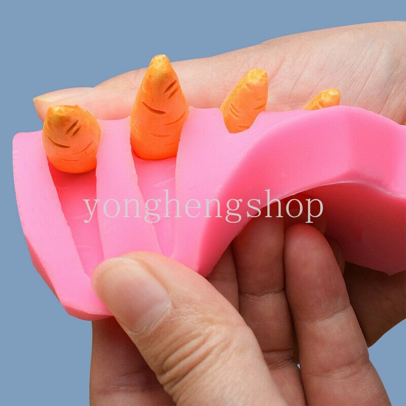 Khuôn Silicon Làm Bánh Kẹo Hình Củ Cà Rốt 3D Dễ Thương