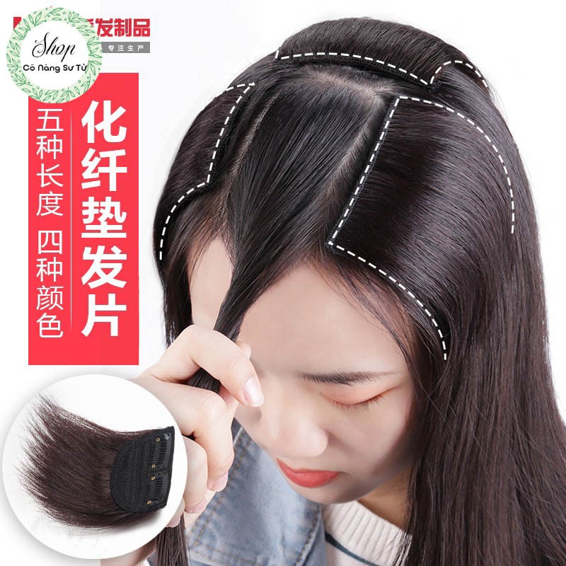 Kẹp phồng chân tóc, tóc giả dài 10-15cm mềm mượt không rối