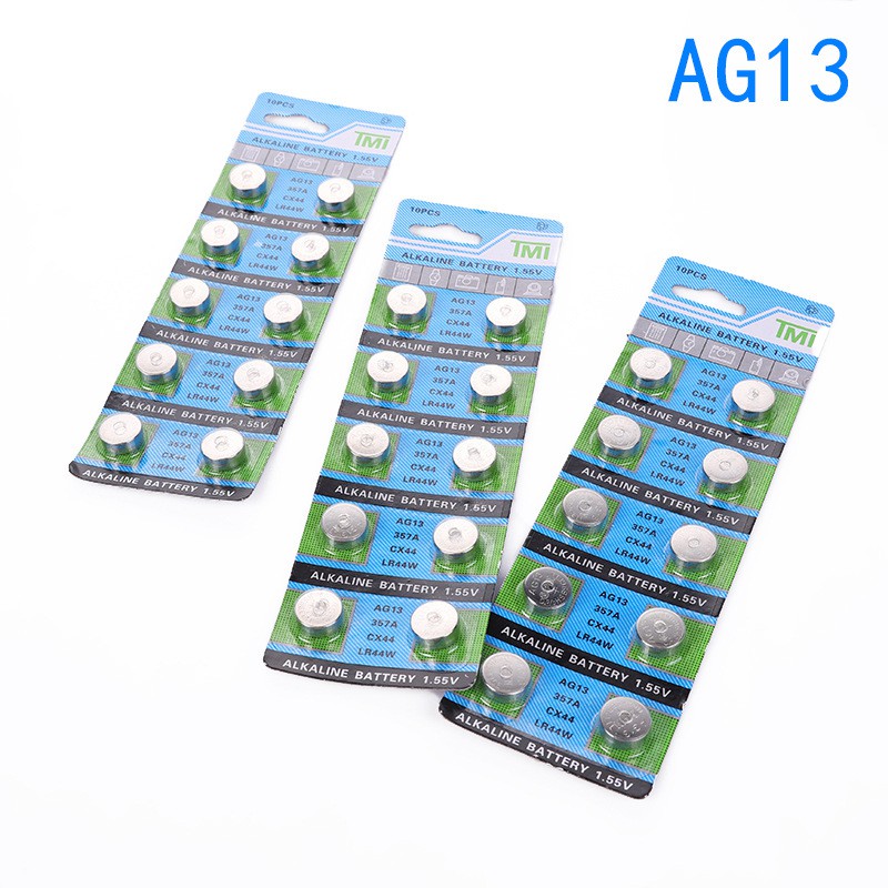 Vỉ 10 Pin cúc áo AG13 / L1154 / A76 / 357 / LR44W dùng cho đồng hồ đeo tay