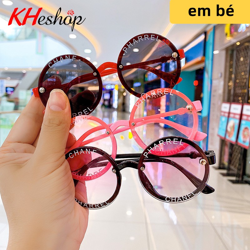 [Giá Siêu Hời] Kính Thời Trang gọng tròn in chữ cho BÉ TRAI BÉ GÁI, Retro dễ thương bảo vệ mắt mã Y7701