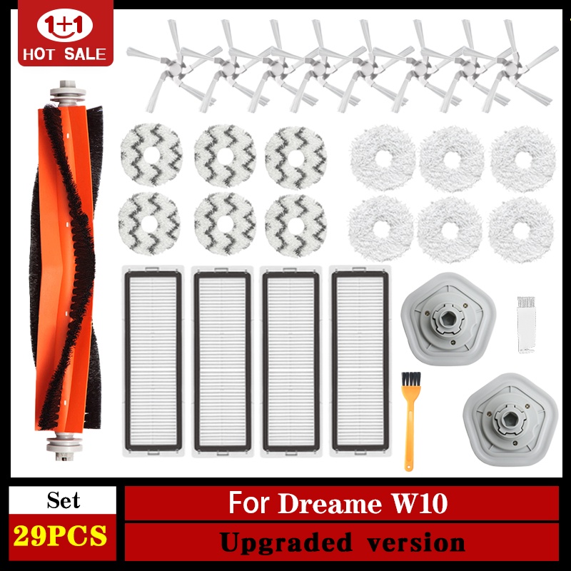 Dreame Bot W10 / W10 Pro Bộ phận máy hút bụi gồm chổi chính/ vải lau/ giá đỡ cây lau/ bộ lọc/ chổi mặt bên dành