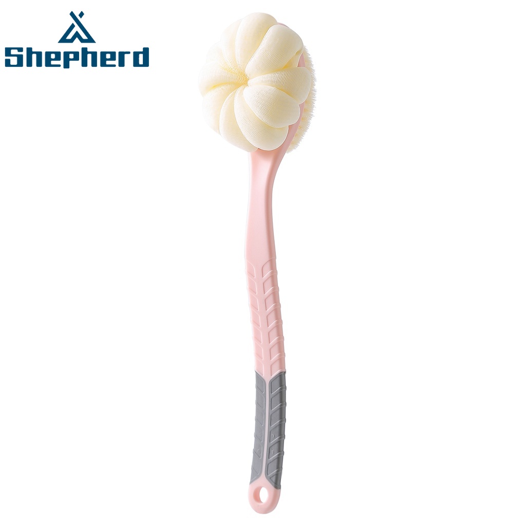 Cọ tắm chà lưng SHEPHERD lông mềm tay cầm dài dành cho người lớn