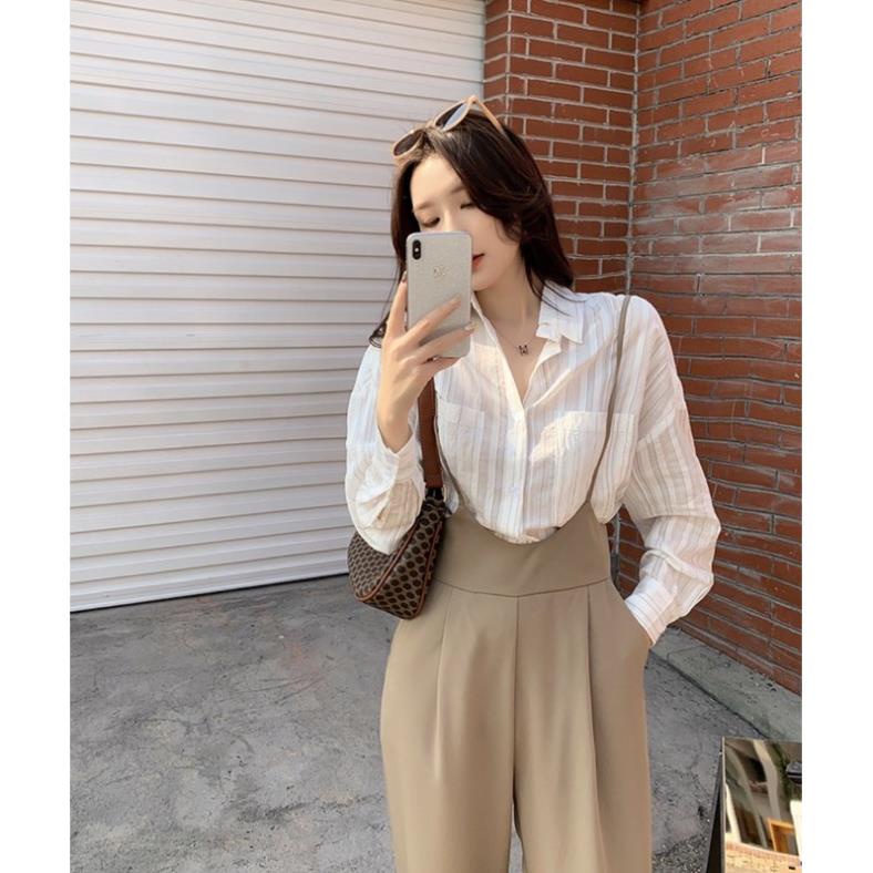 Quần yếm vải ống rộng NN010, quần yếm dây ống suông ulzzang cho nữ