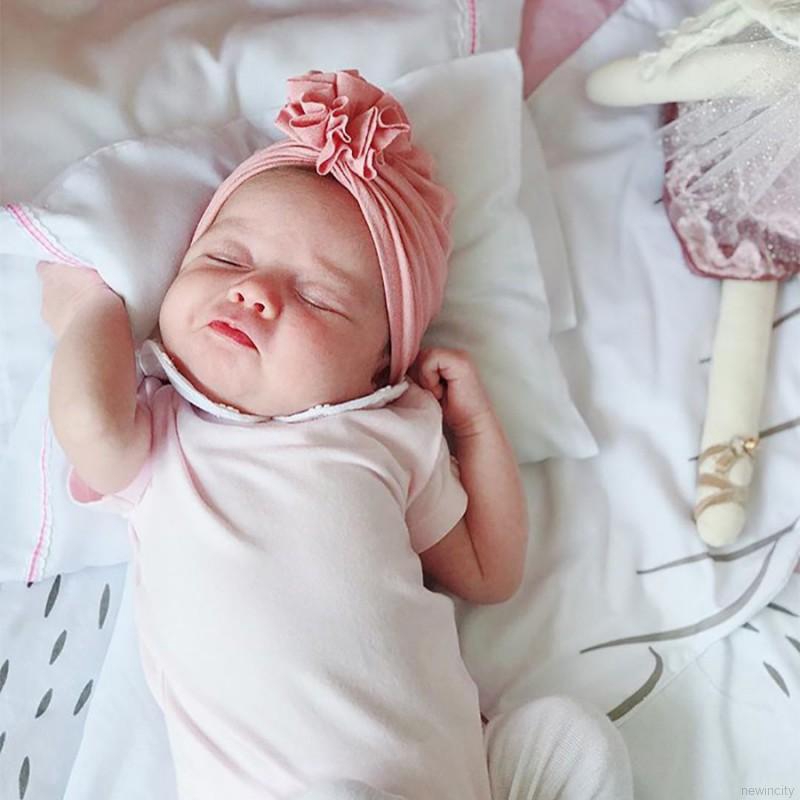 Mũ cotton co dãn in họa tiết hoa dễ thương cho bé