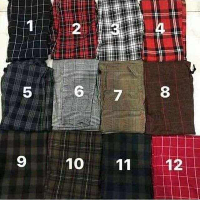 Quần baggy kẻ caro