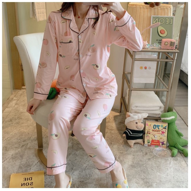 Bộ đồ bầu và sau sinh cho con bú màu hồng hình trái đào