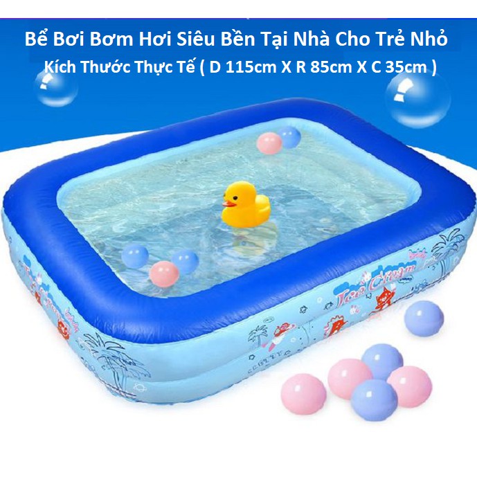 Bể Bơi Phao/ Bể Bơi Mini/ Bể Bơi Tại Nhà Cho Trẻ Nhỏ 1m2 kích thước 115cmx85cmx35cm