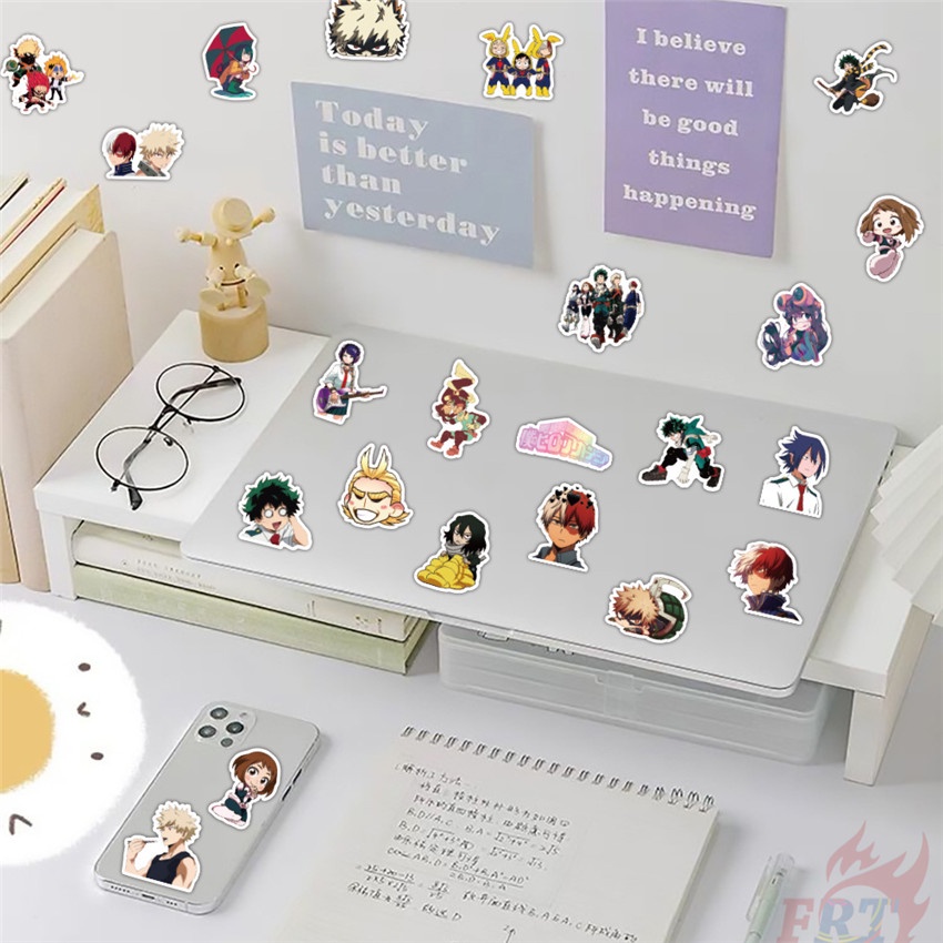 56 Cái / Bộ ☆ Miếng Dán Trang Trí Hình My Hero Academia ☆ Sticker Dán Tường Chống Thấm Nước Thời Trang