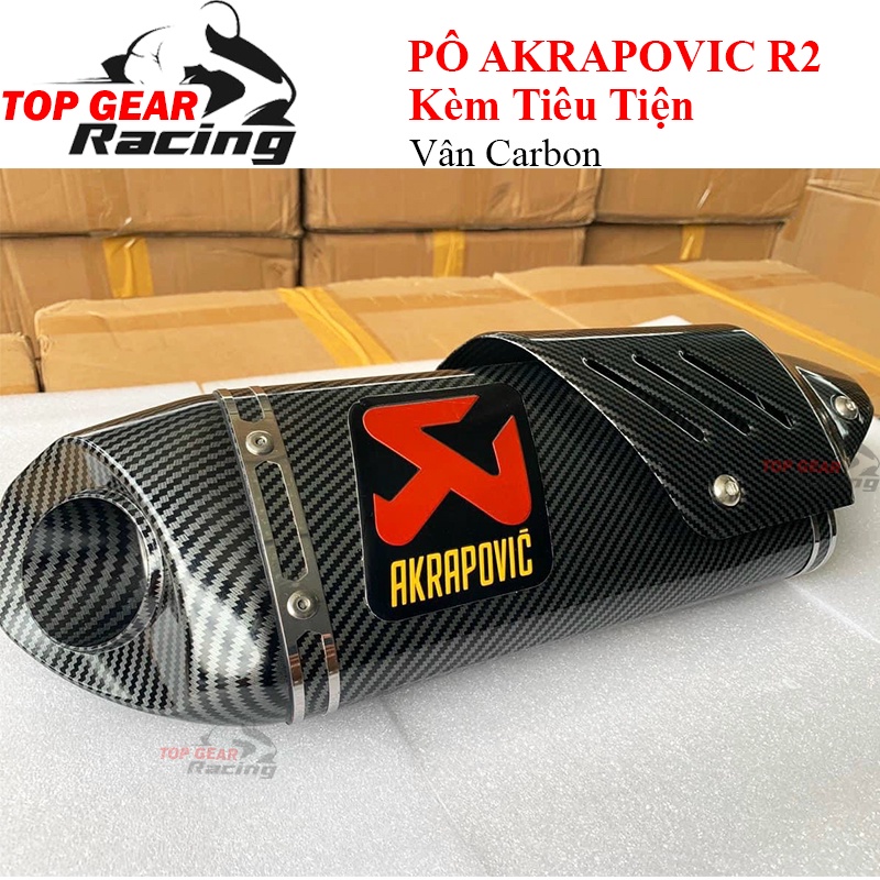 Pô Ak R1 R2 Kèm Cổ Pô Inox - Titan 2 Khúc Xe 150cc