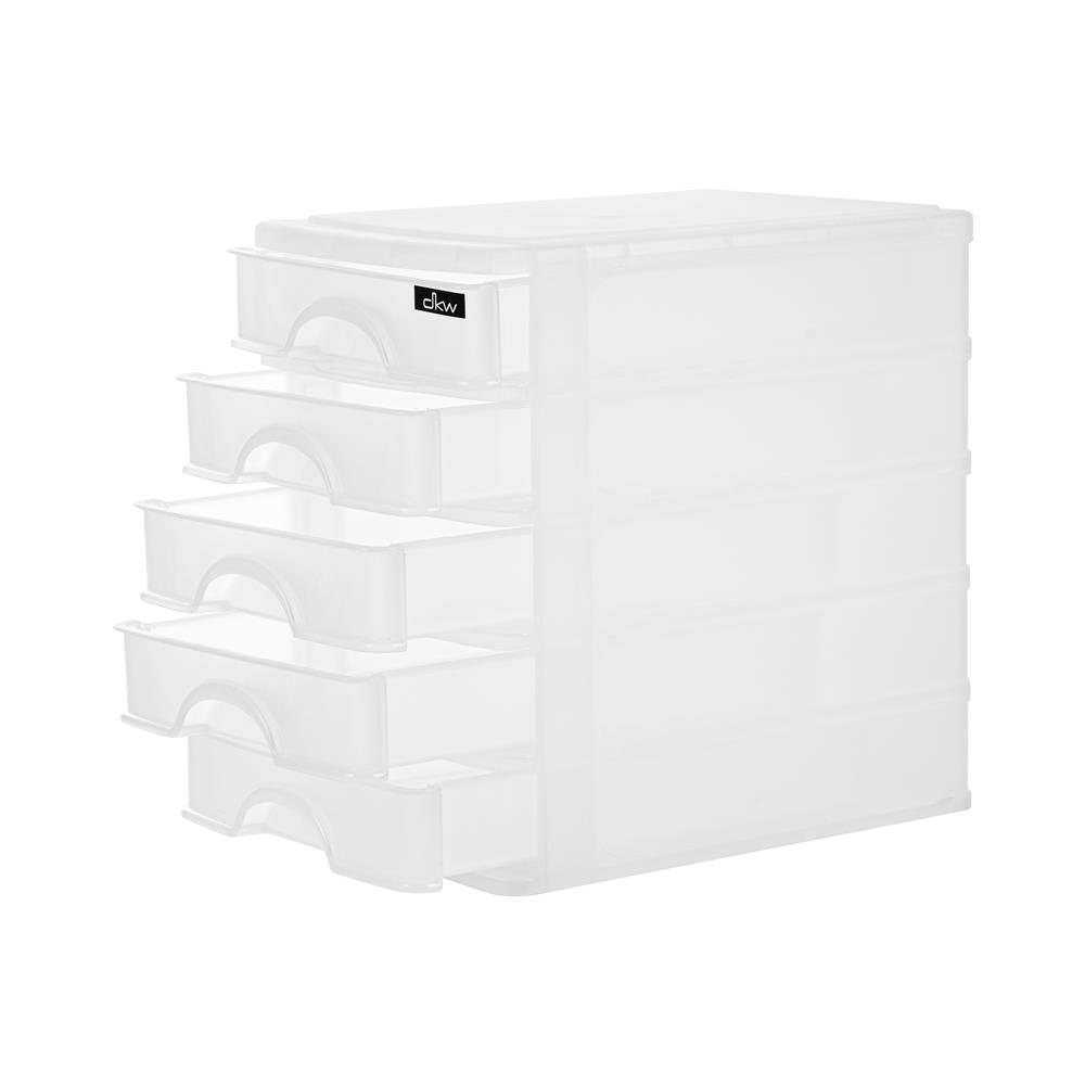 HomeBase DKW Tủ đựng đồ 5 ngăn kéo nhỏ bằng nhựa Thái Lan HH21150 25.3X35.5X35.2cm màu trắng