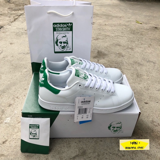 GIÀY THỂ THAO ADIDAS STAN SMITH gót xanh
