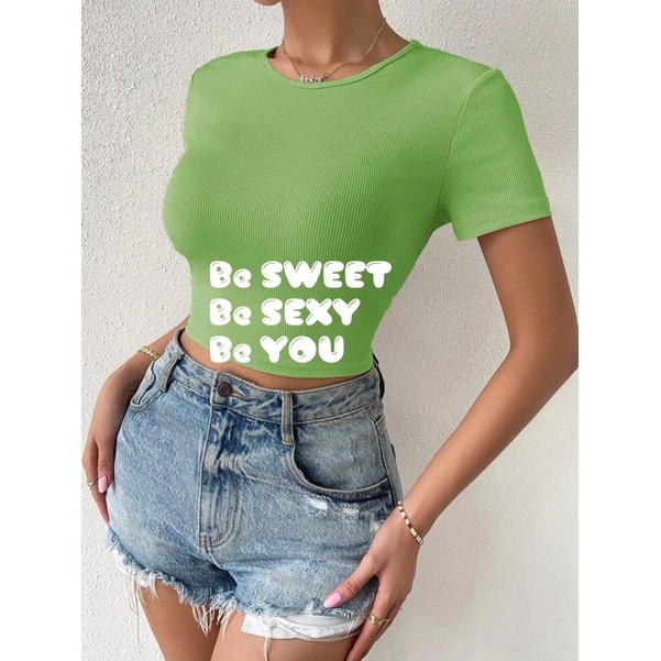 Áo thun crop top cột dây nơ phía sau siêu xinh