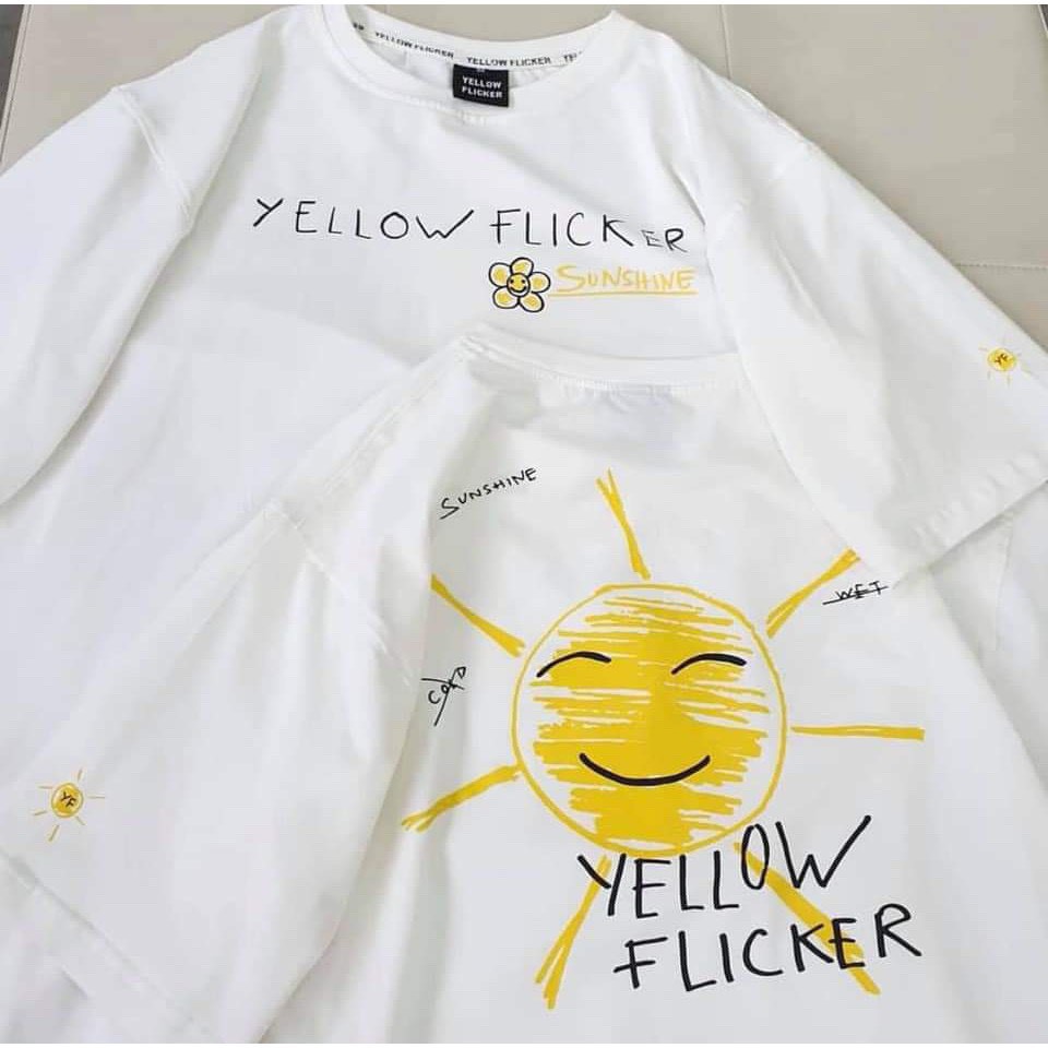 Áo phông, áo thun nam nữ form rộng tay lỡ Unisex YELLOW FLICKER MỚI Từ 50-70kg