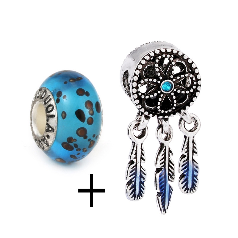 Bộ 2 Mặt Vòng cổ Hình Cây Dừa Đính Đá Pha Lê