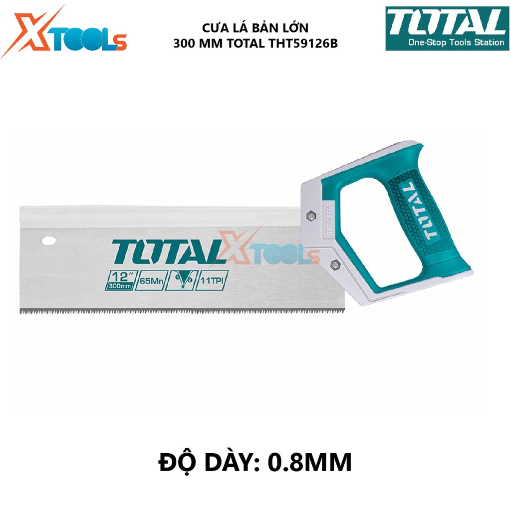 Cưa lá bản lớn Total THT59126B | Cưa cầm tay 300mm Độ dày 0.8mm lưỡi cưa thép cao cấp, không cong, răng cưa chịu nhiệt t