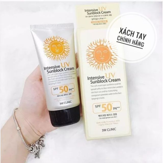 Kem Chống Nắng Hoàn Hảo 3W Clinic Intensive UV Sunblock CreamSPF 50++ (70ml)