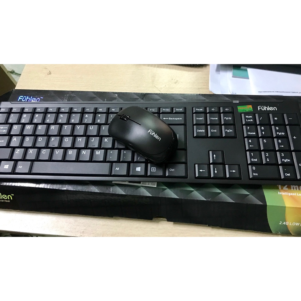 Bộ Bàn Phím Và Chuột Không Dây Fuhlen A120G(Màu Đen)- Hàng Chính Hãng