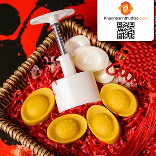 Khuôn trung thu lò xo 50g 4 mặt thỏi vàng