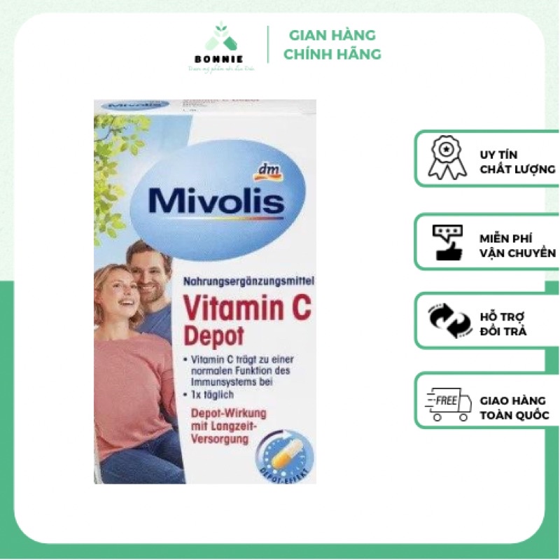 -Viên uống Mivolis Vitamin C Depot tăng sức đề kháng