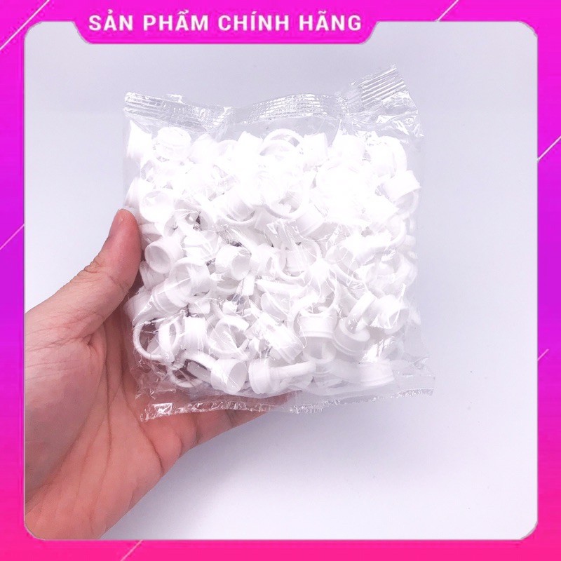 Nhẫn nhựa đựng mực phun xăm( 1 gói 50 cái)