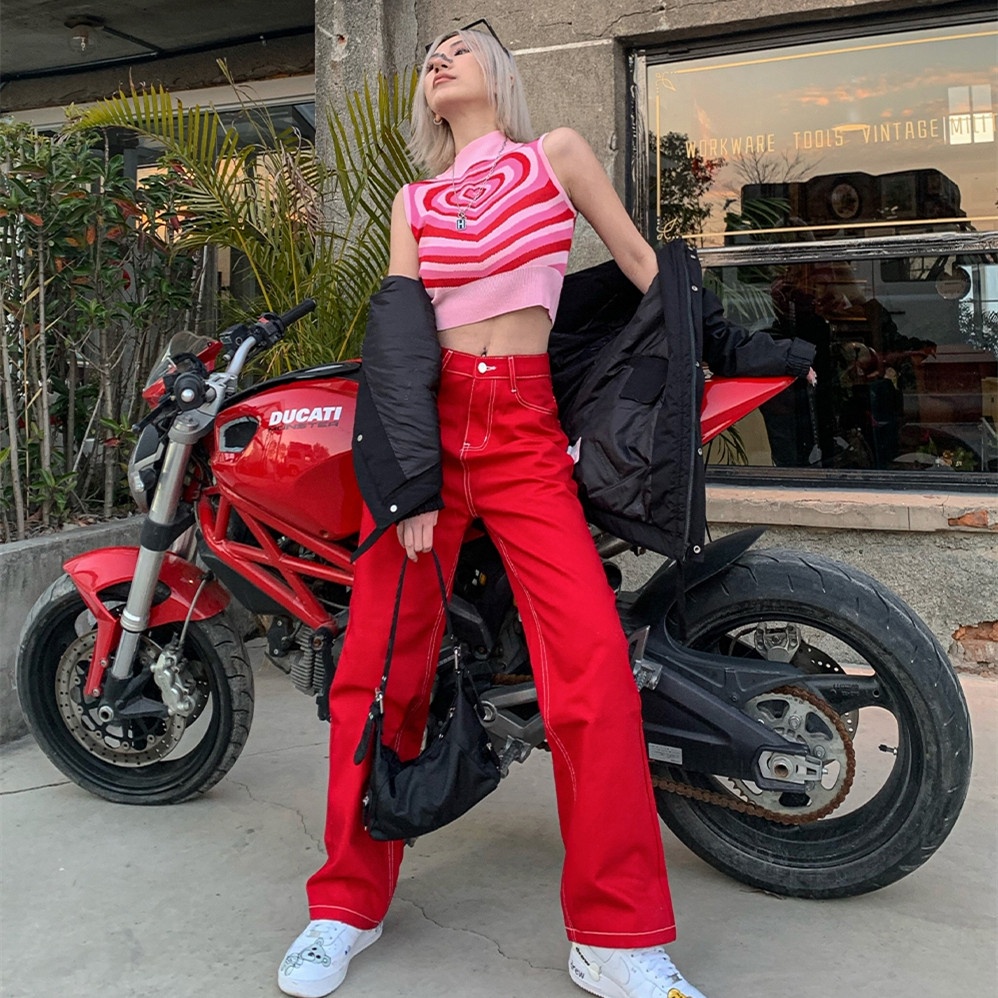 Quần Jean Nữ Ống Rộng Hợp Thời Trang