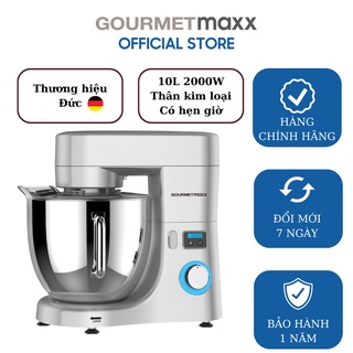  Máy nhào bột công nghiệp GOURMETMAXX 10L 2000W -Thân máy kim loại có hẹn giờ  Màu bạc  bản quốc tế 