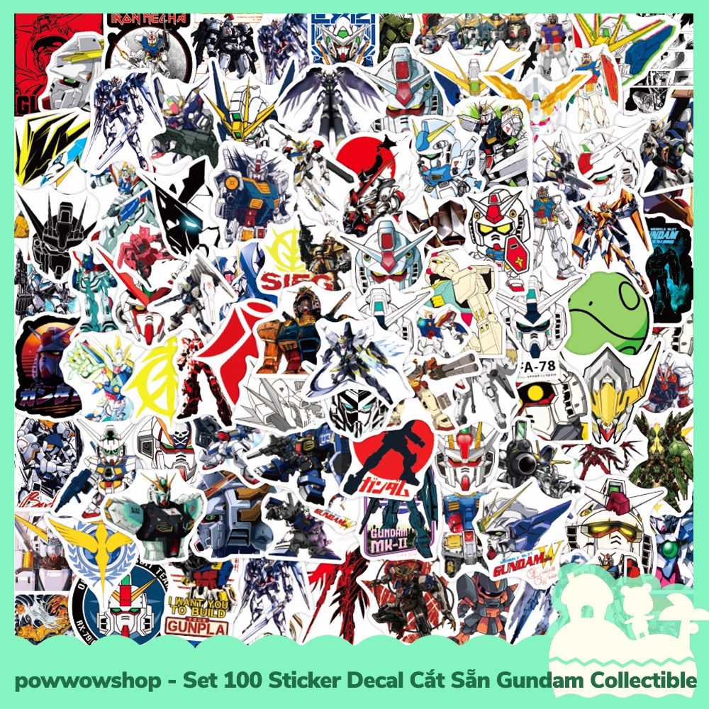 [Sẵn VN - Hỏa Tốc] Set 100 Sticker Mini Decal Dán Trang Trí Vật Dụng Mẫu Anime Manga Game Gundam Collectible