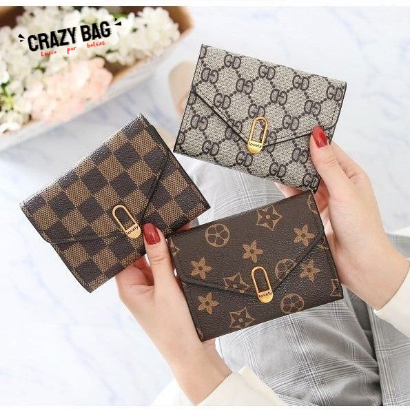 Ví da nhỏ phối nút thiết kế sang trọng phong cách retro