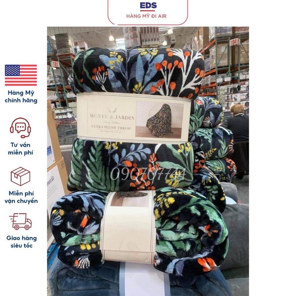 Chăn mền lông Monte & Jardin Ultra Plush Throw size 1m52 x 1m77 thoáng khí và cực kỳ mềm mại - EDS Hàng Mỹ