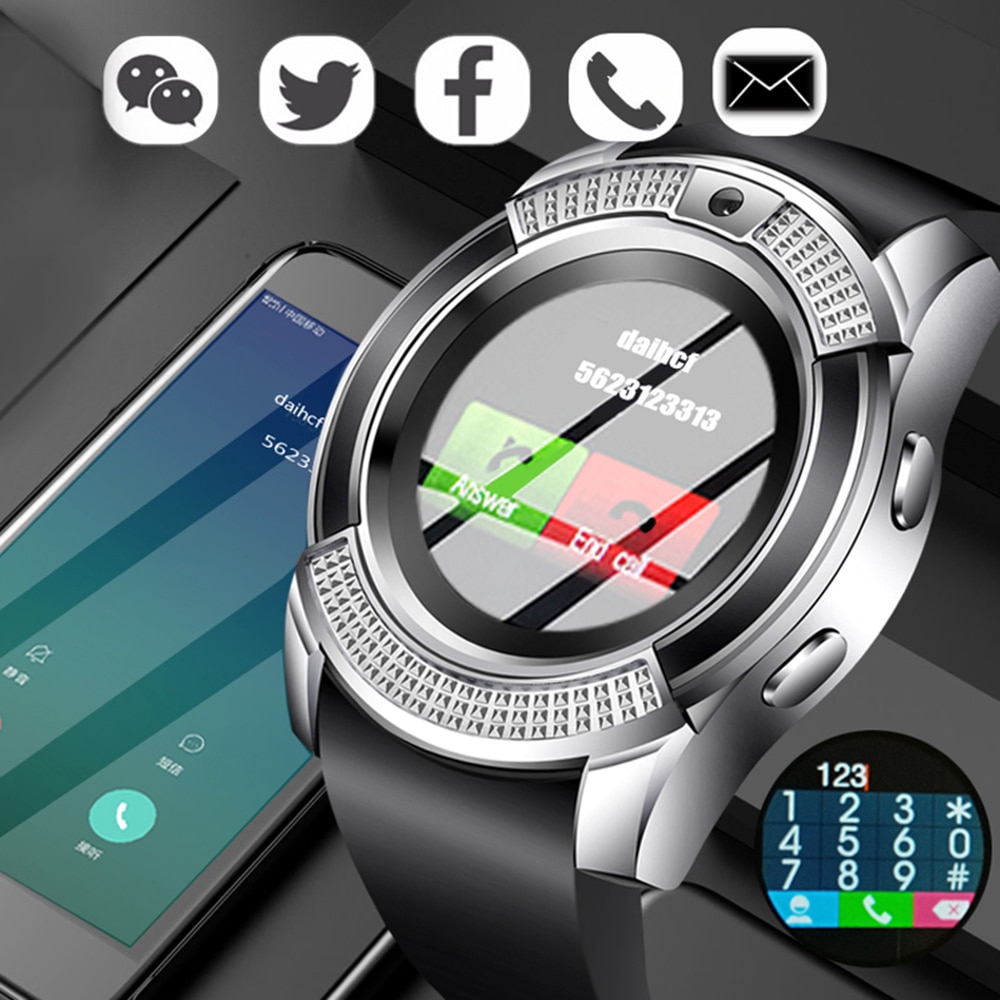 Đồng hồ thông minh Vitog V8 kết nối bluetooth tương thích thẻ SIM TF có màn hình màu chống nước