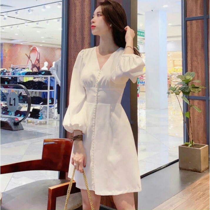 Đầm dự tiệc đầm thiết kế trắng xòe | BigBuy360 - bigbuy360.vn